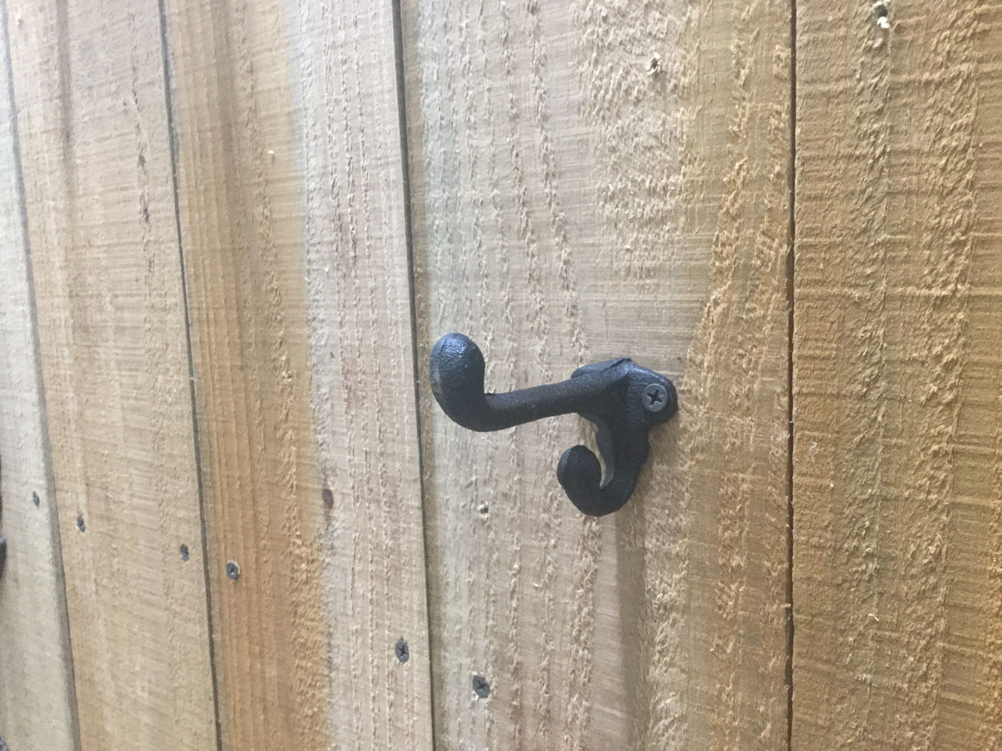 Set of 6 Black Coat Hooks Cast Iron (180-0054B)