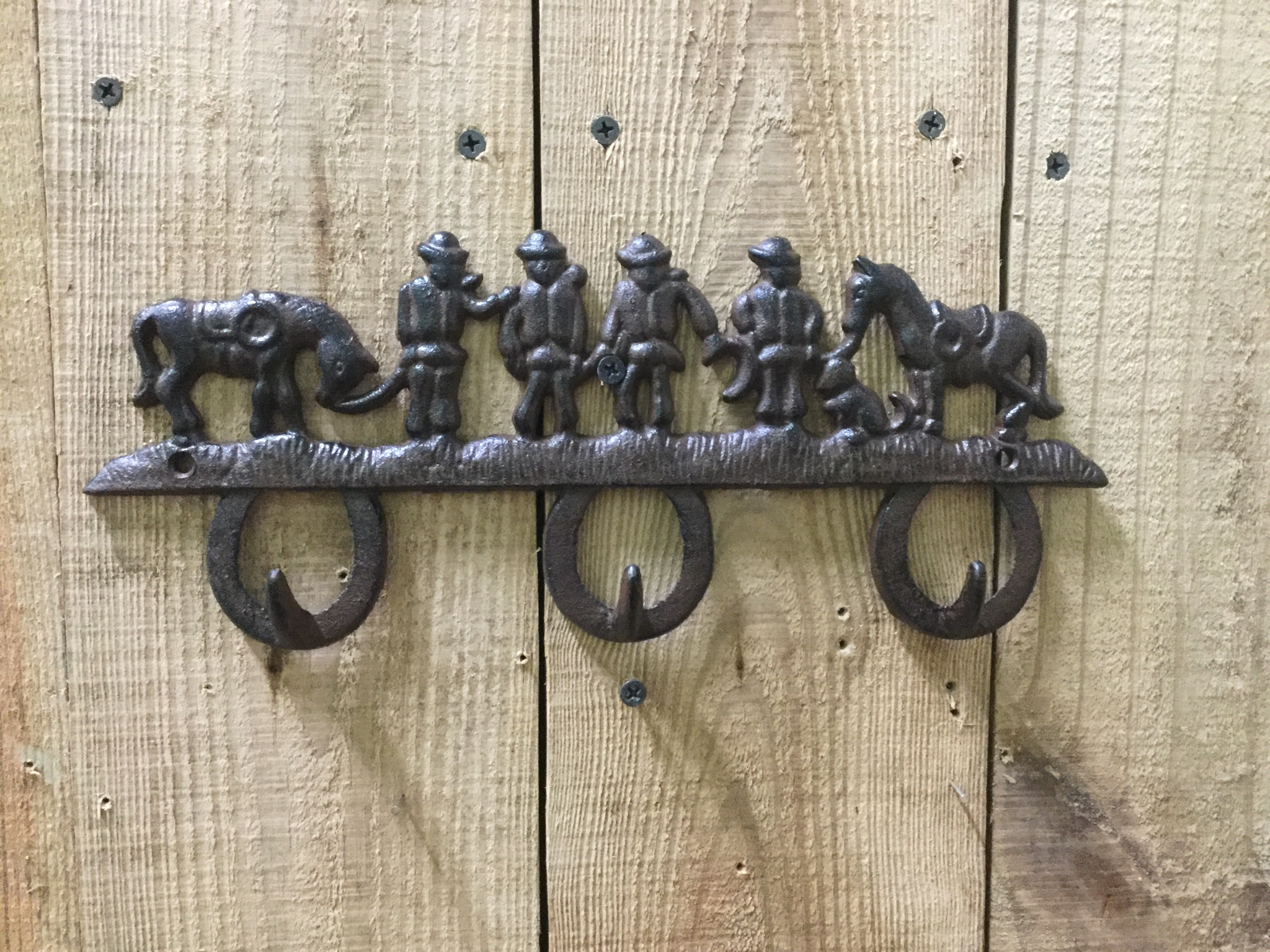 Cast Iron Cowboy Horse Coat Hook (180-0046)