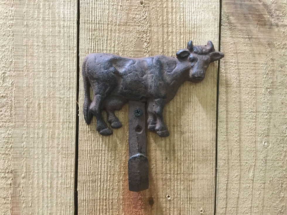 Thumbnail: Cast Iron Cow Coat Hook (180-0042)