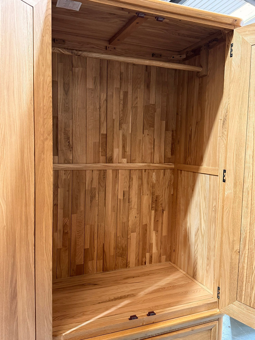 Thumbnail: Oak Furniture Land Solid Natural Oak Wardrobe
