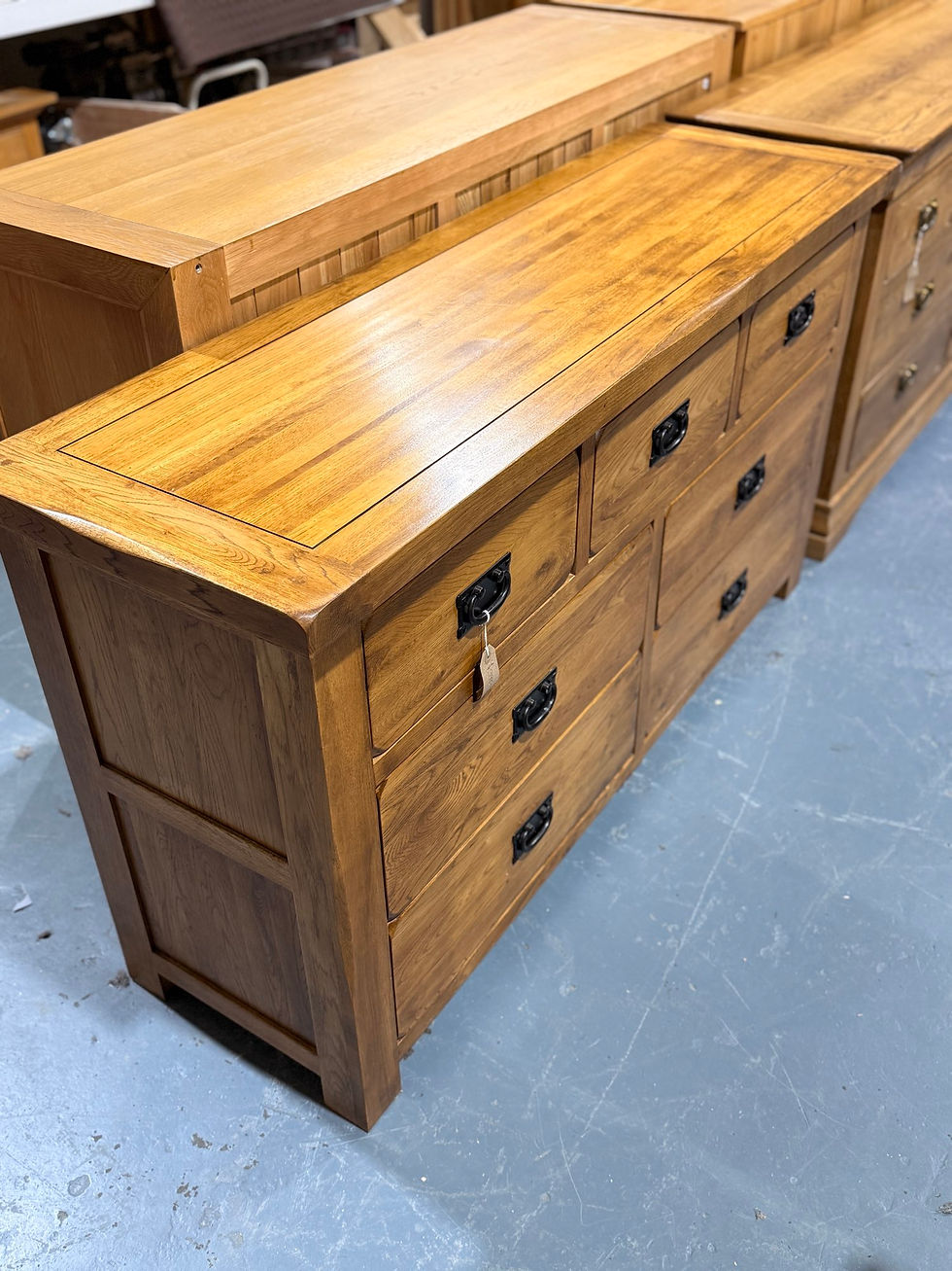 Thumbnail: Original Rustic Oak 7 Drawer Chest
