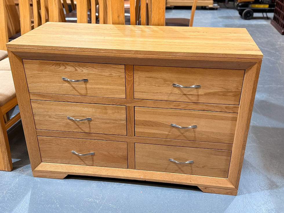 Thumbnail: Bevel 6 Drawer Natural Oak Chest