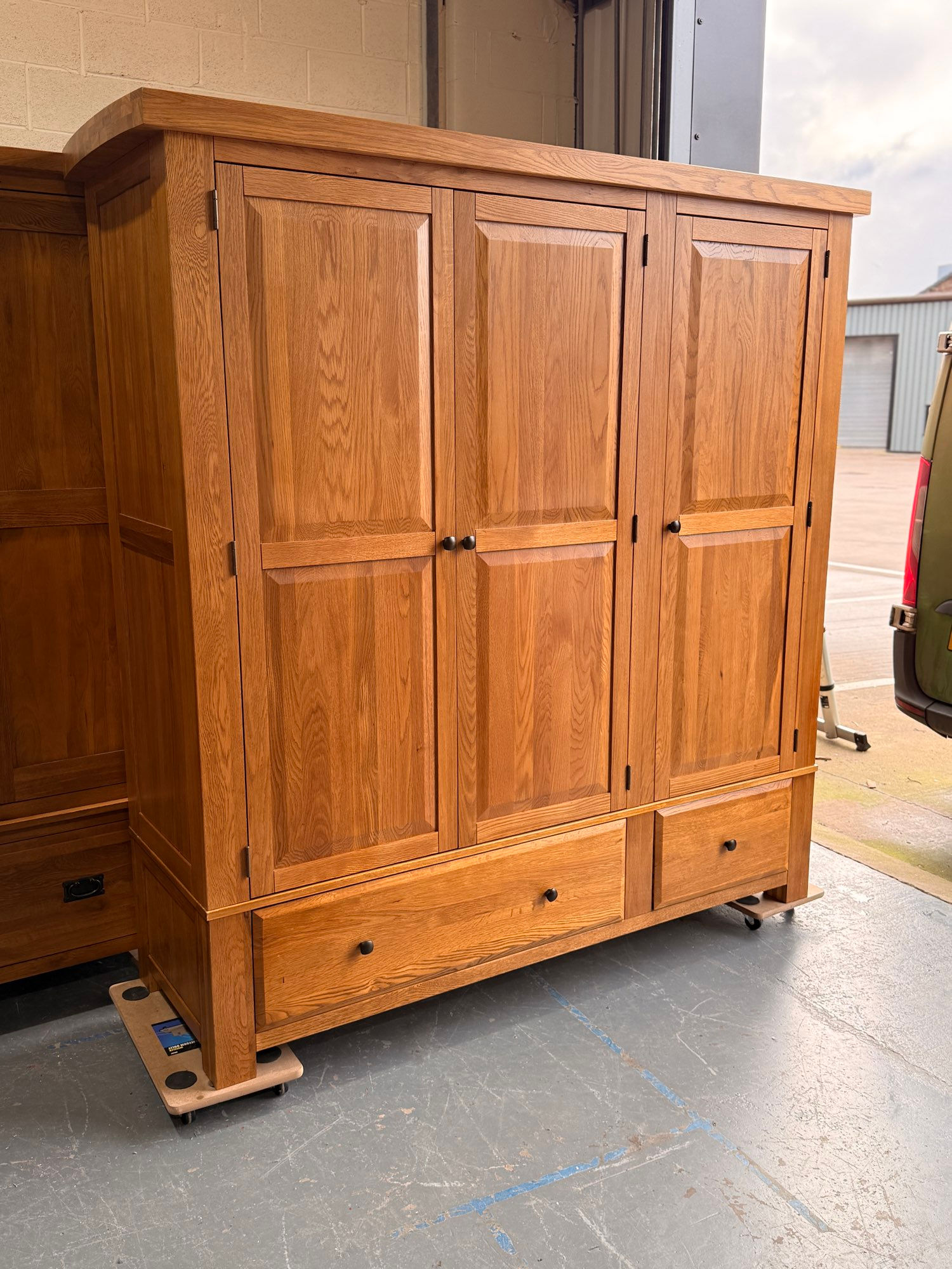 Hercules Solid Oak Triple Wardrobe