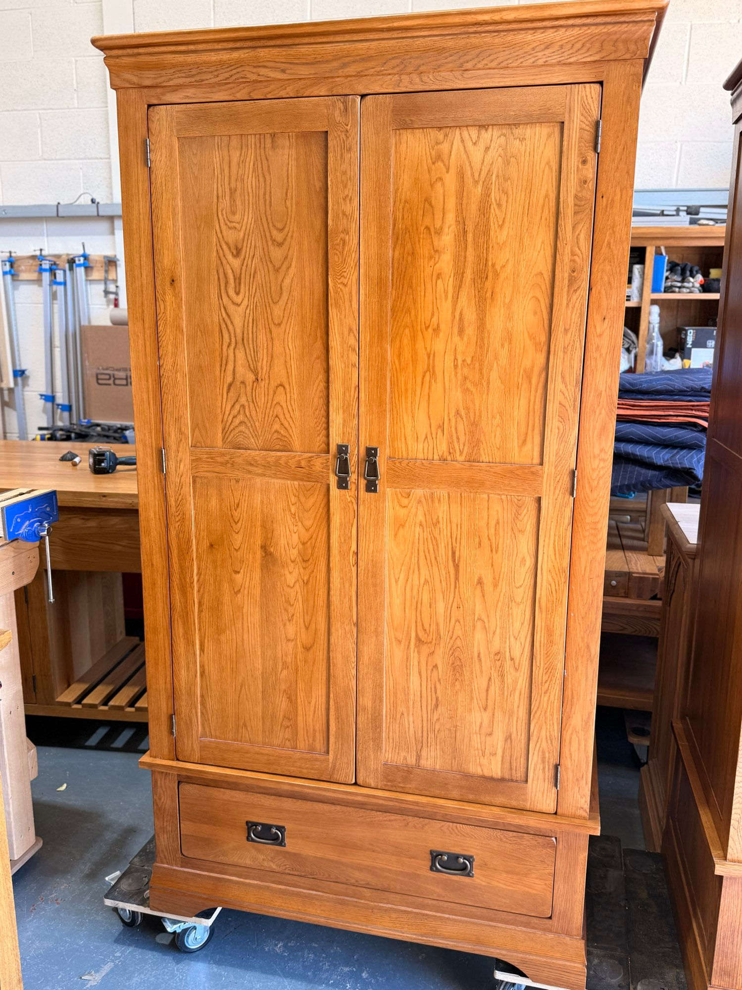 French Farmhouse Solid Rustic Oak Double Wardrobe