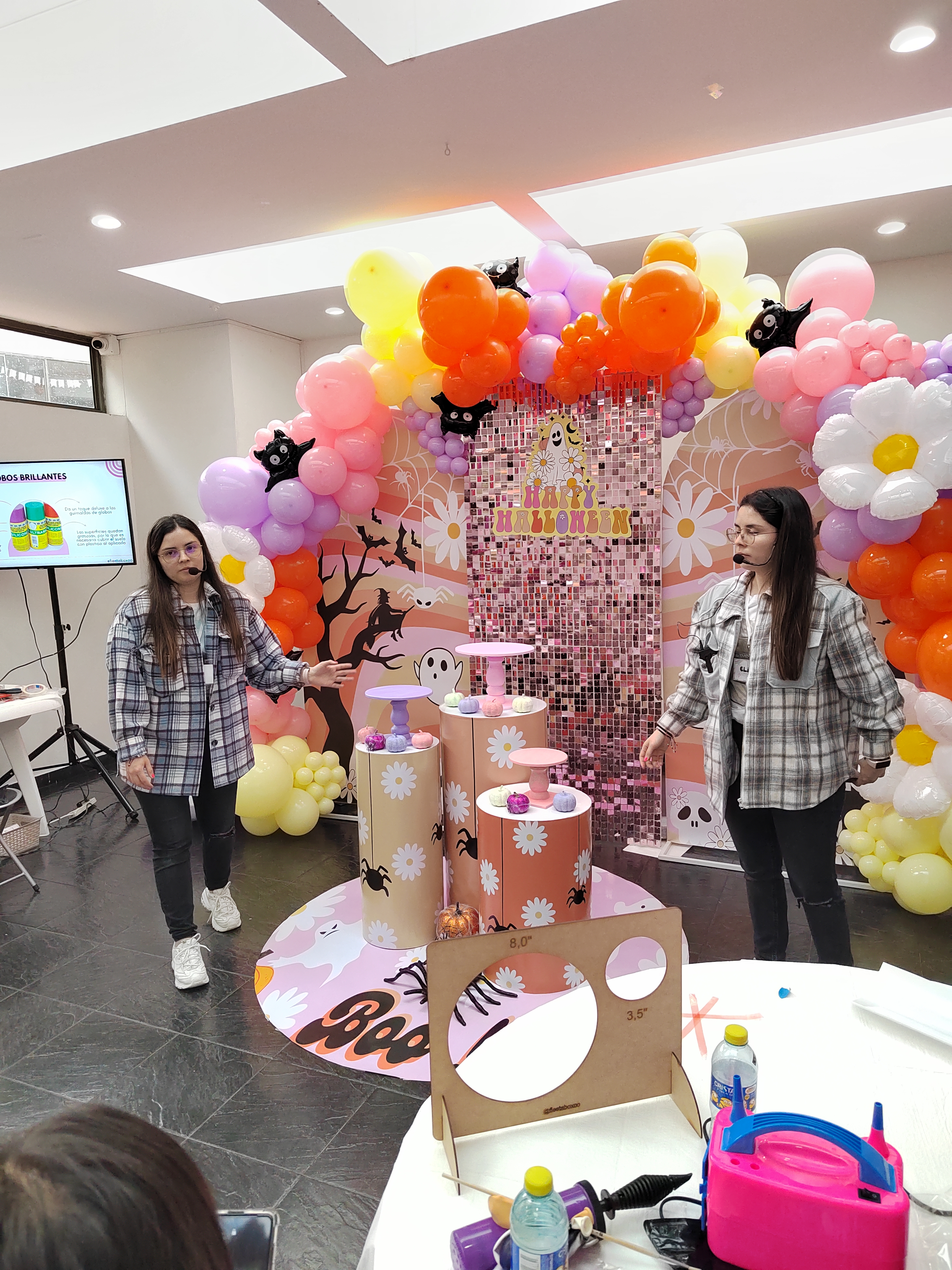Montaje de globos armado en la Master Class