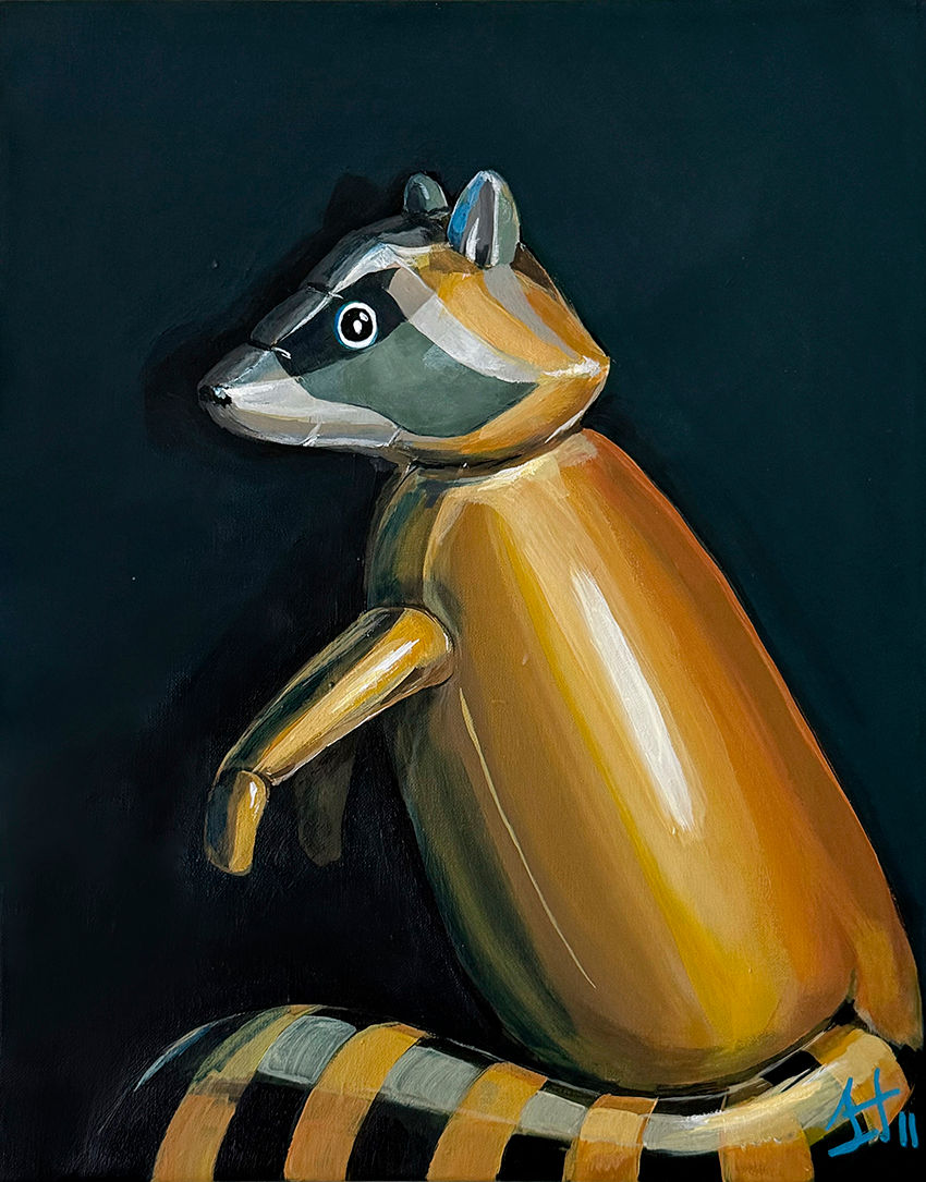 Retrato mapache globo por sofía cristina jiménez