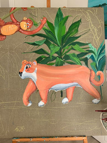 obra de arte en proceso en el estudio de madrid. el espacio permanente