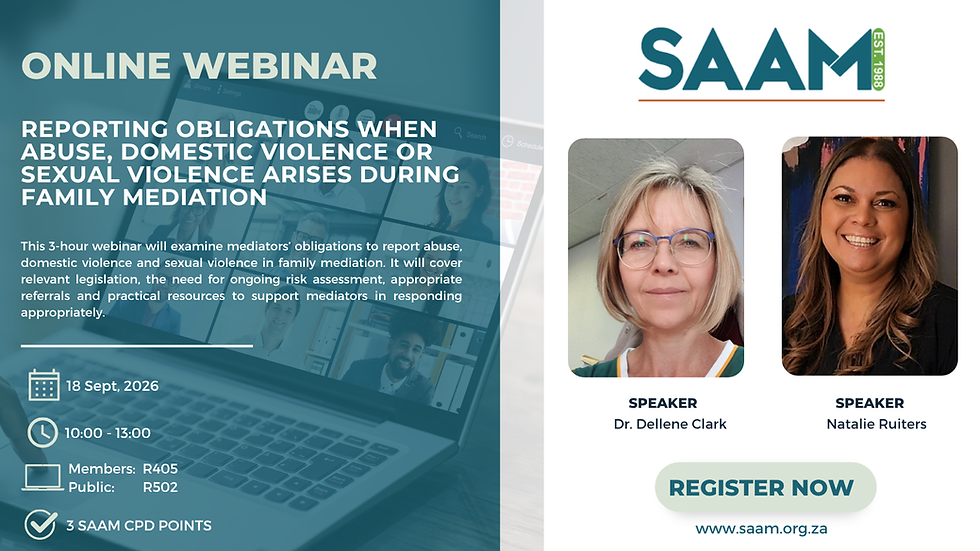 Reporting obligations when abuse, domestic violence or sexual violence arises during family mediation