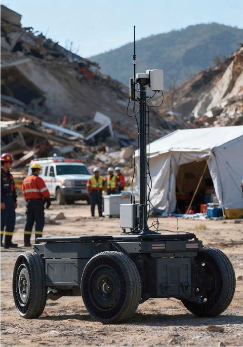REBIO UGV+Mobile Communication Base Station During Emergency Rescue Operations
