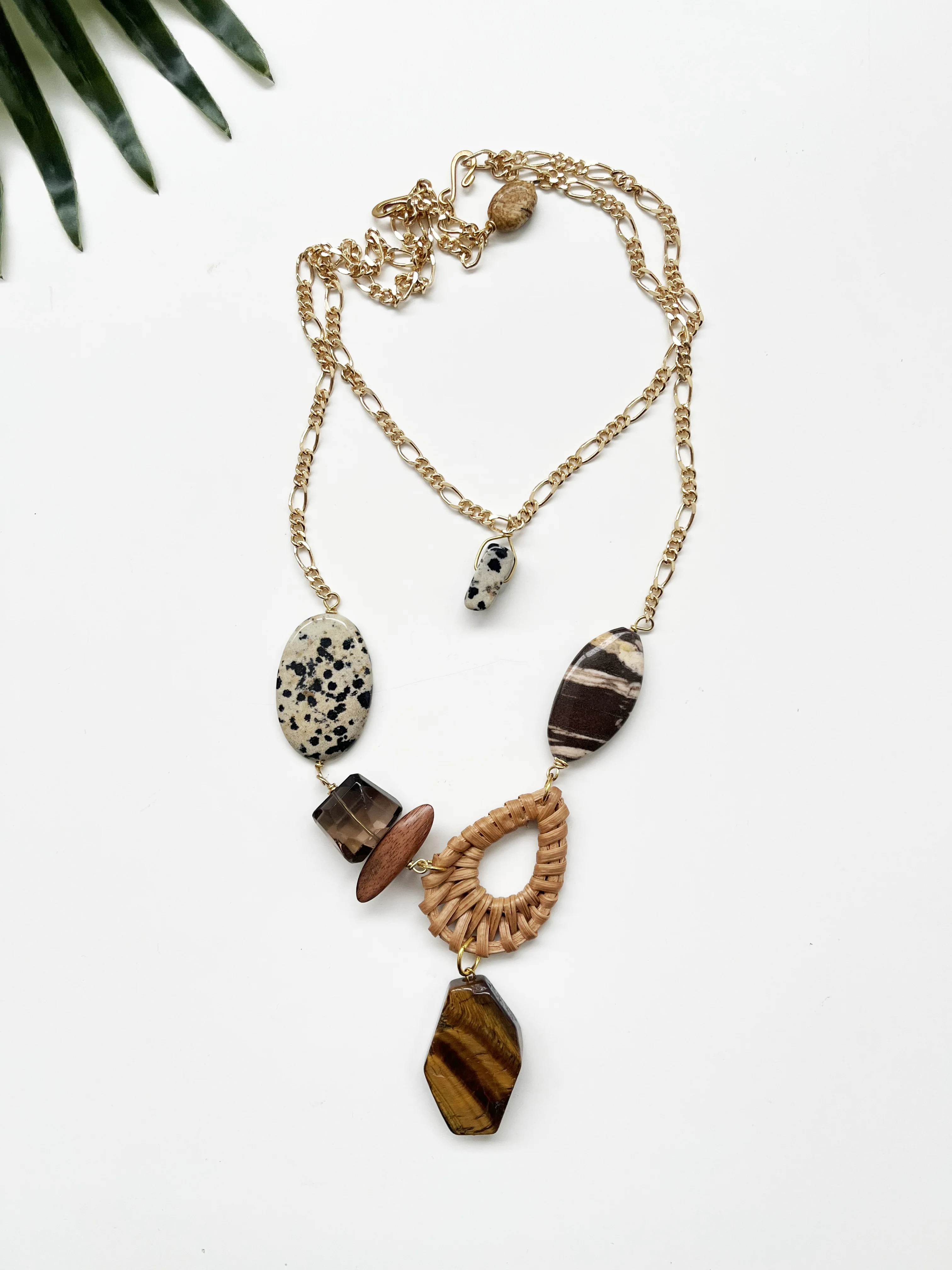 Chunky gemstone statement necklace