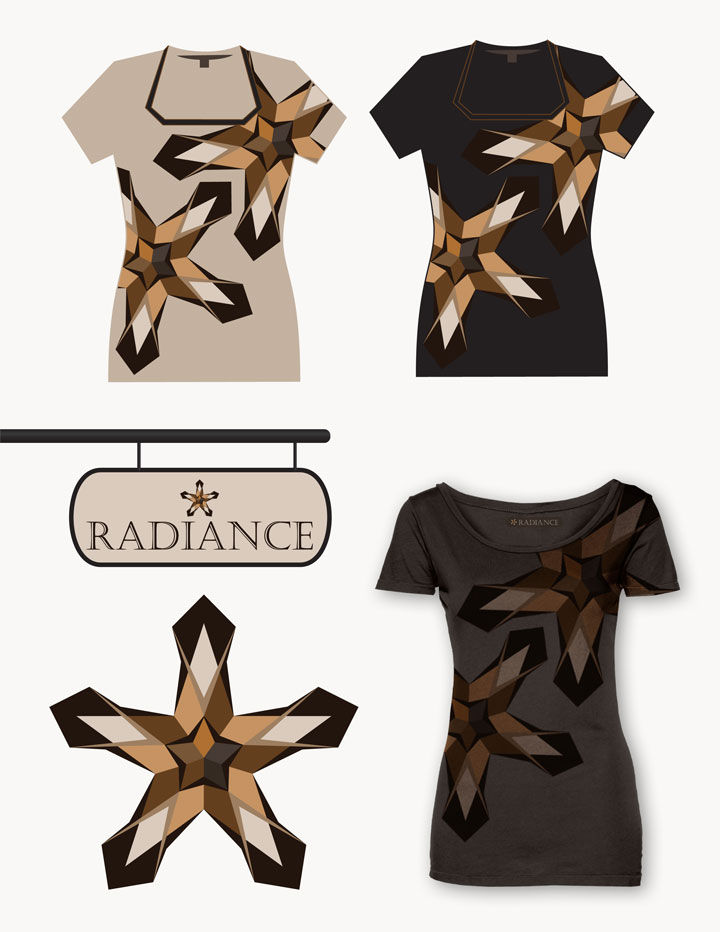 RADIANCE logo and shirt designs