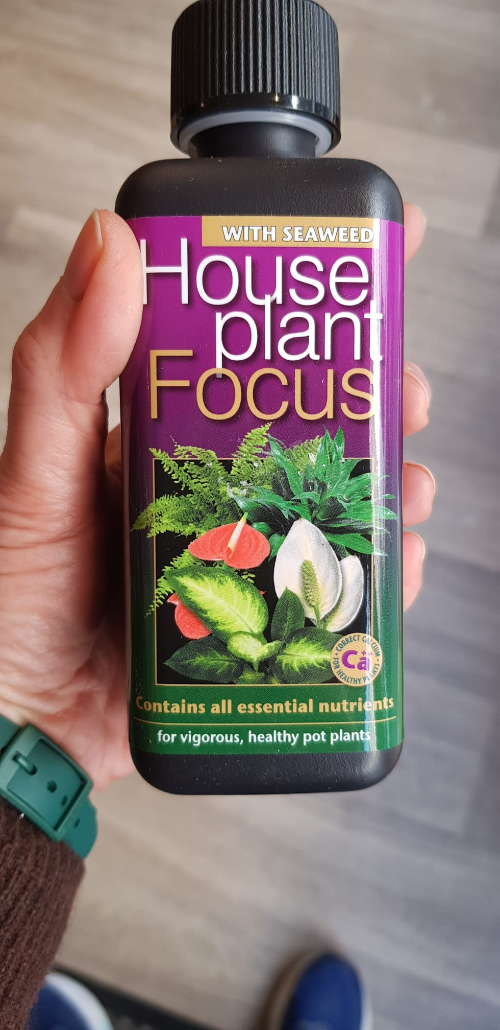 Front of 600ml bottle of Houseplant Focus fertiliser