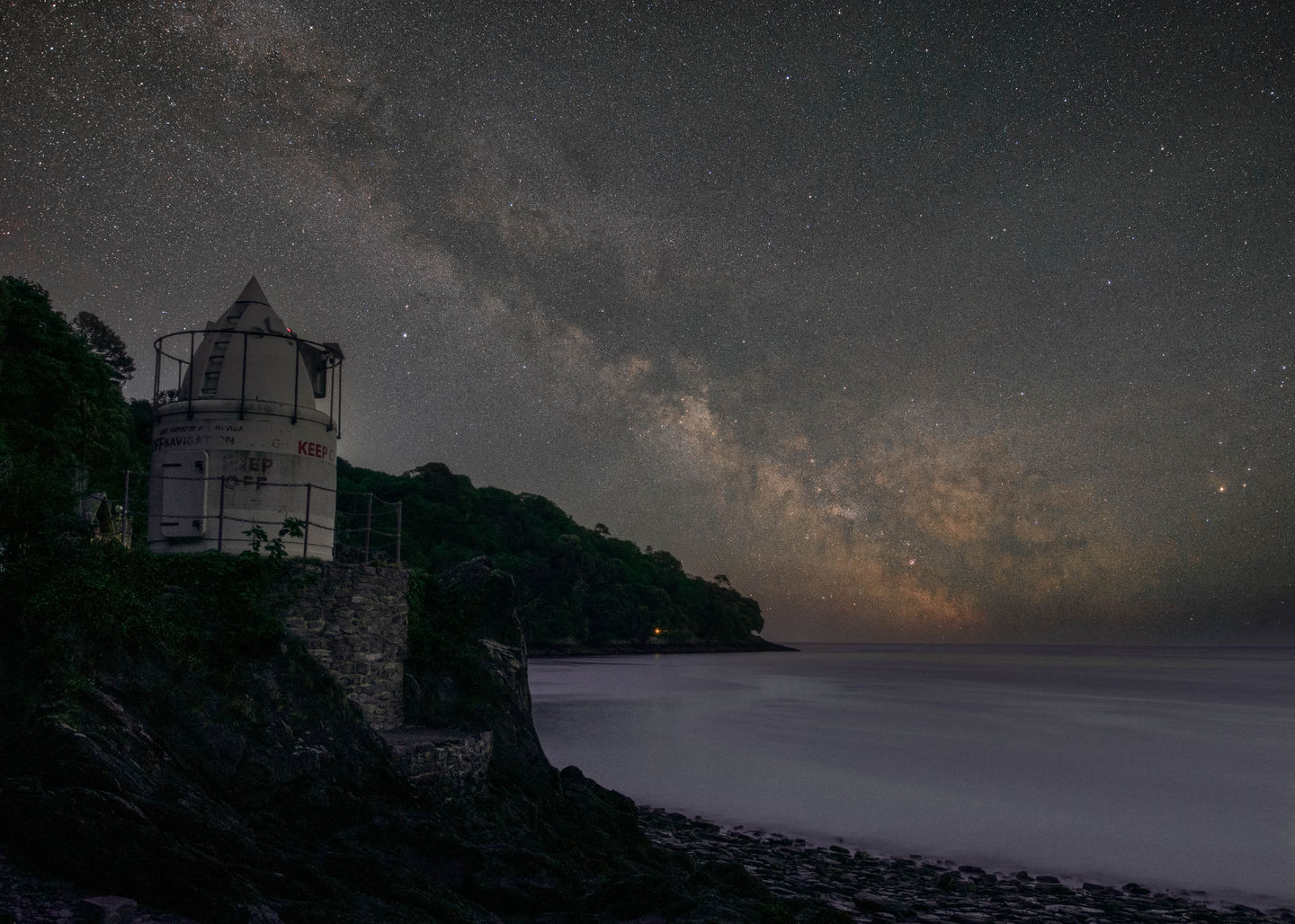 The Kingswear beacon under the Milky Way