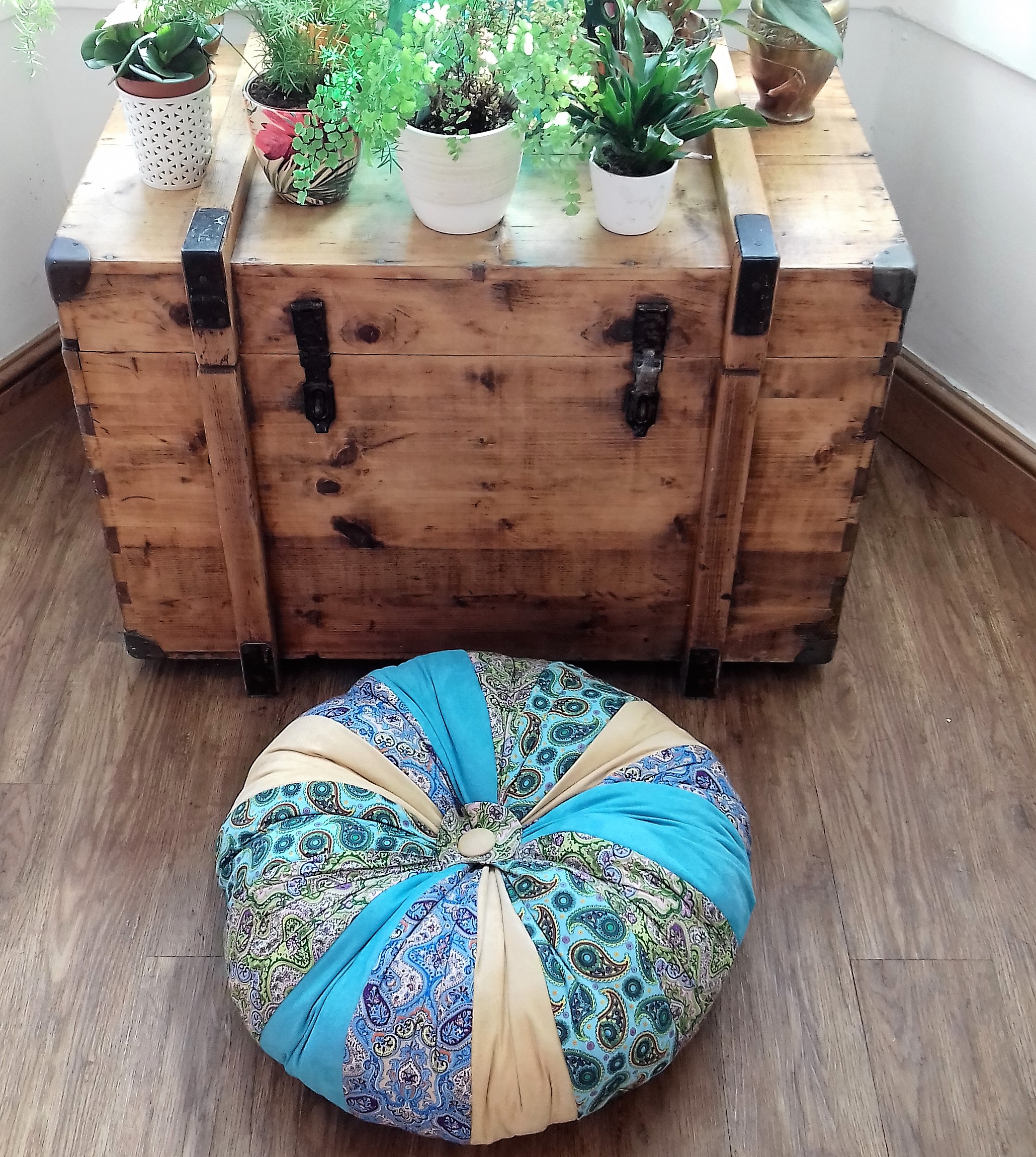 Giant pumpkin floor cushion/pouffe