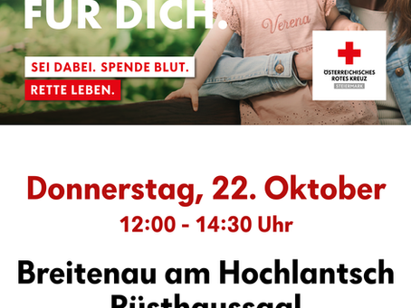 Blutspenden am 22. Oktober 2026