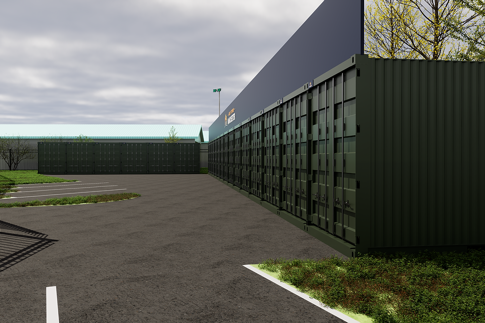 Storage container fitted with lighting and electrical sockets