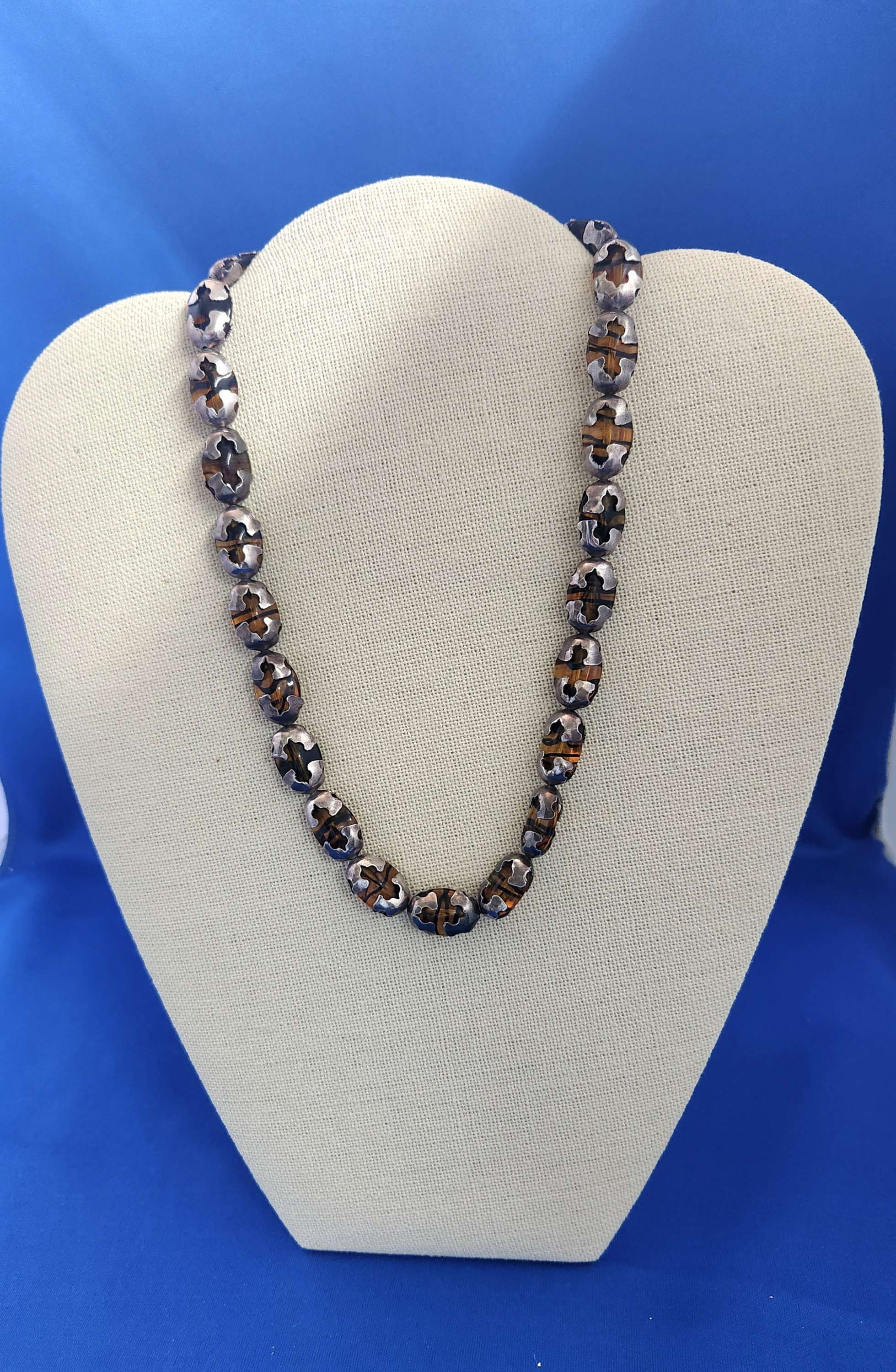 Amber & (925 ) silver Nugget necklace