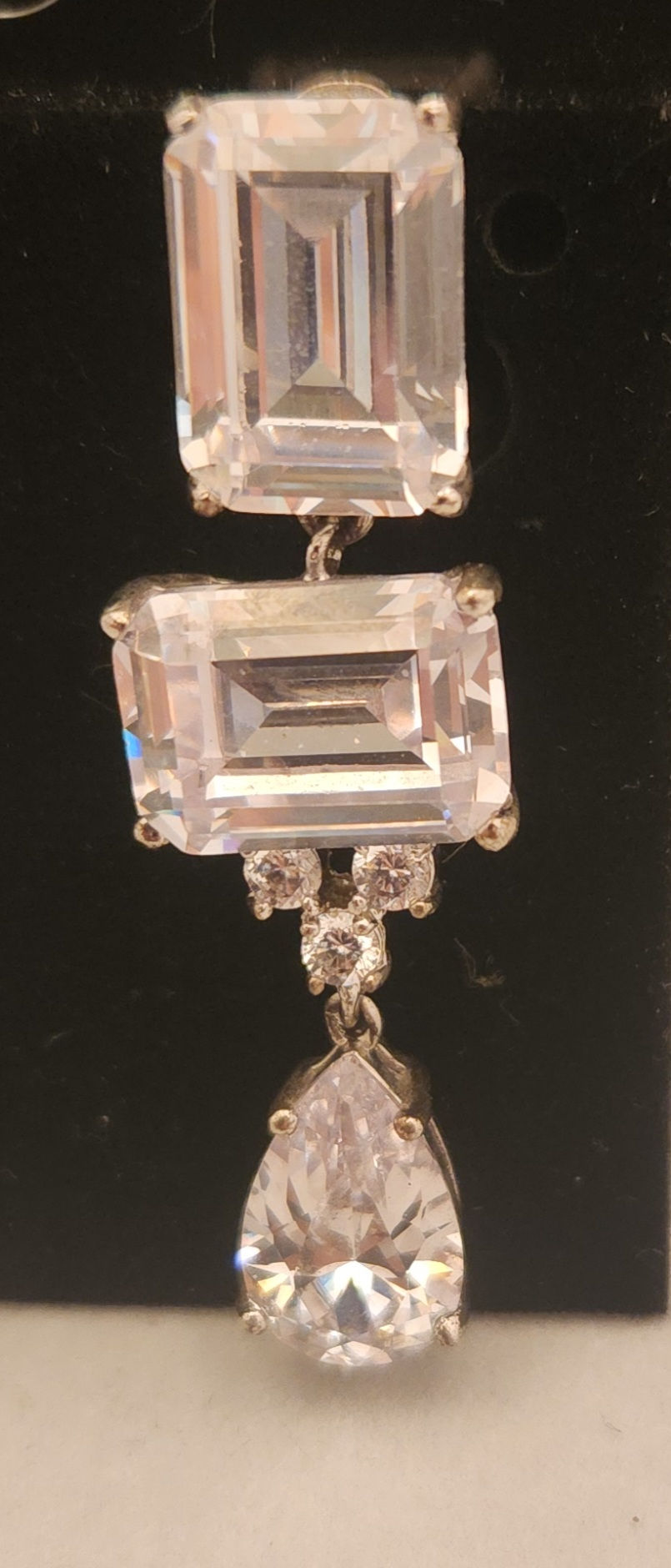 Thumbnail: Crystal Simulating Diamond Earrings
