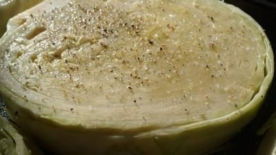 Garlic Rubbed Cabbage Steaks