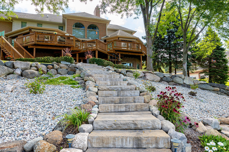 Professional hardscape walkway installation in Grand Ledge, Michigan