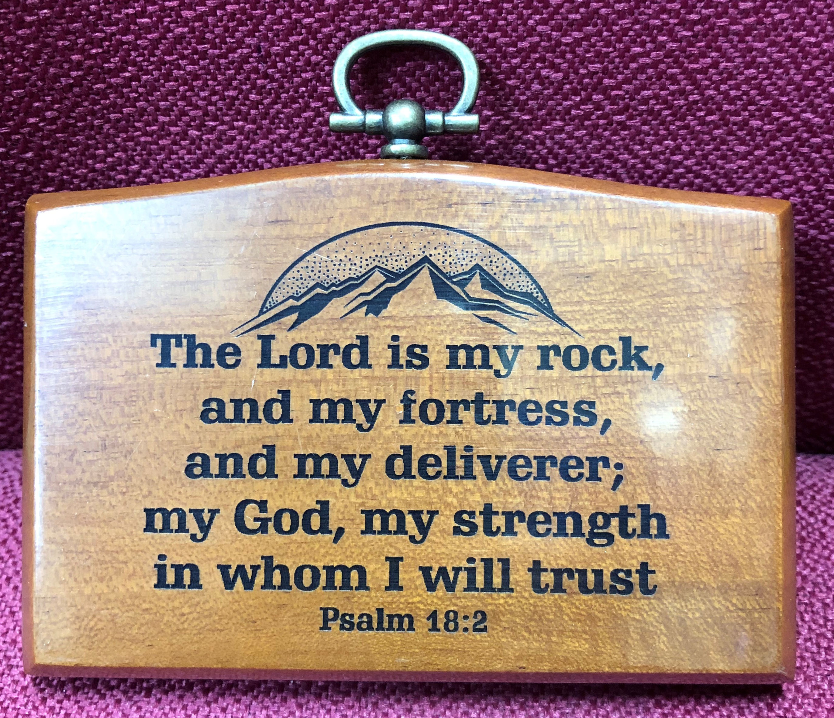 PLAQUE LORD IS MY ROCK  EP12-334 2.5 IN X 3.5 IN WOOD