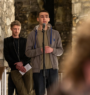 Maxwell Downer making speech God's House Tower
