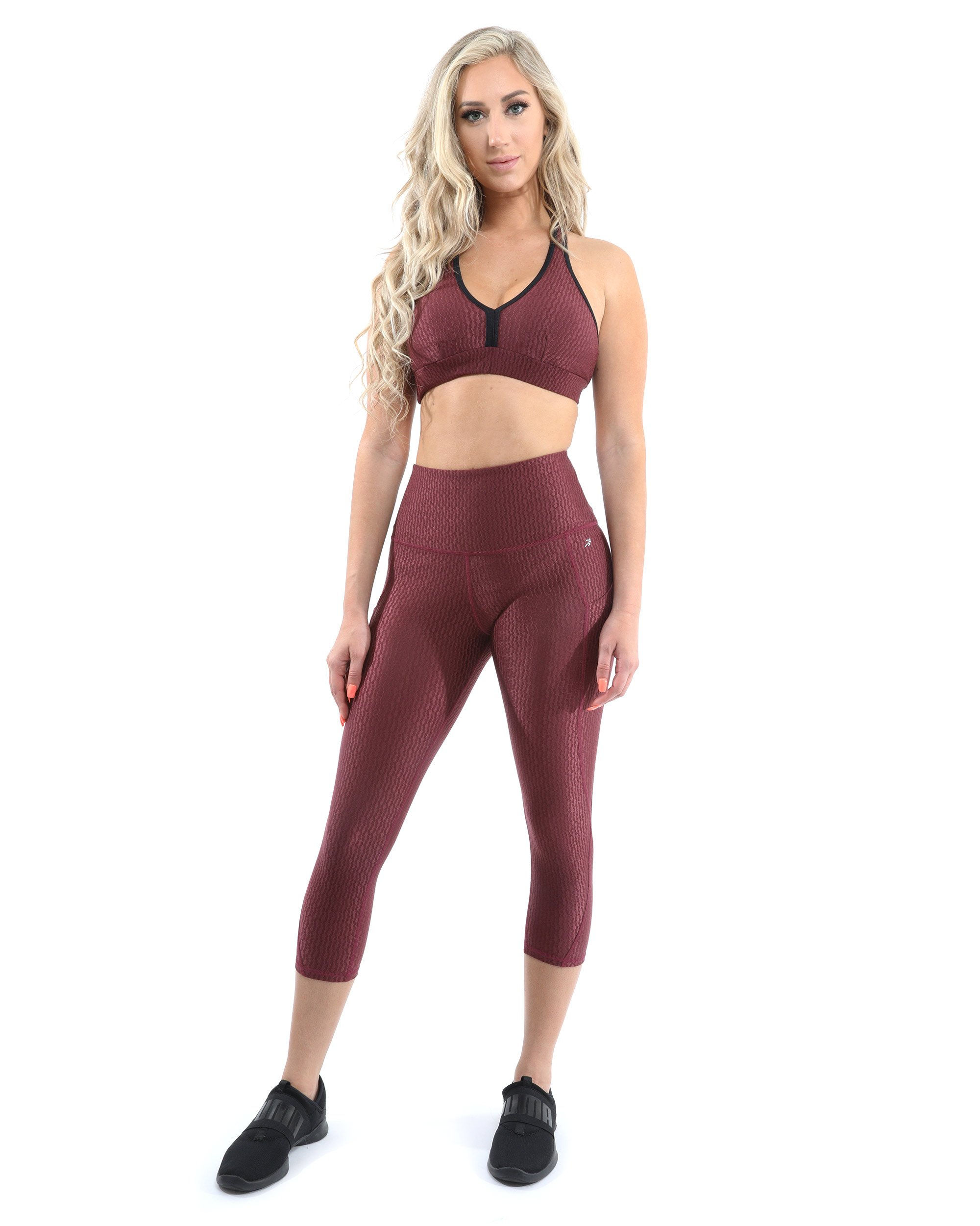 Verona Activewear Set - Leggings & Sports Bra - Maroon [MADE IN ITALY]
