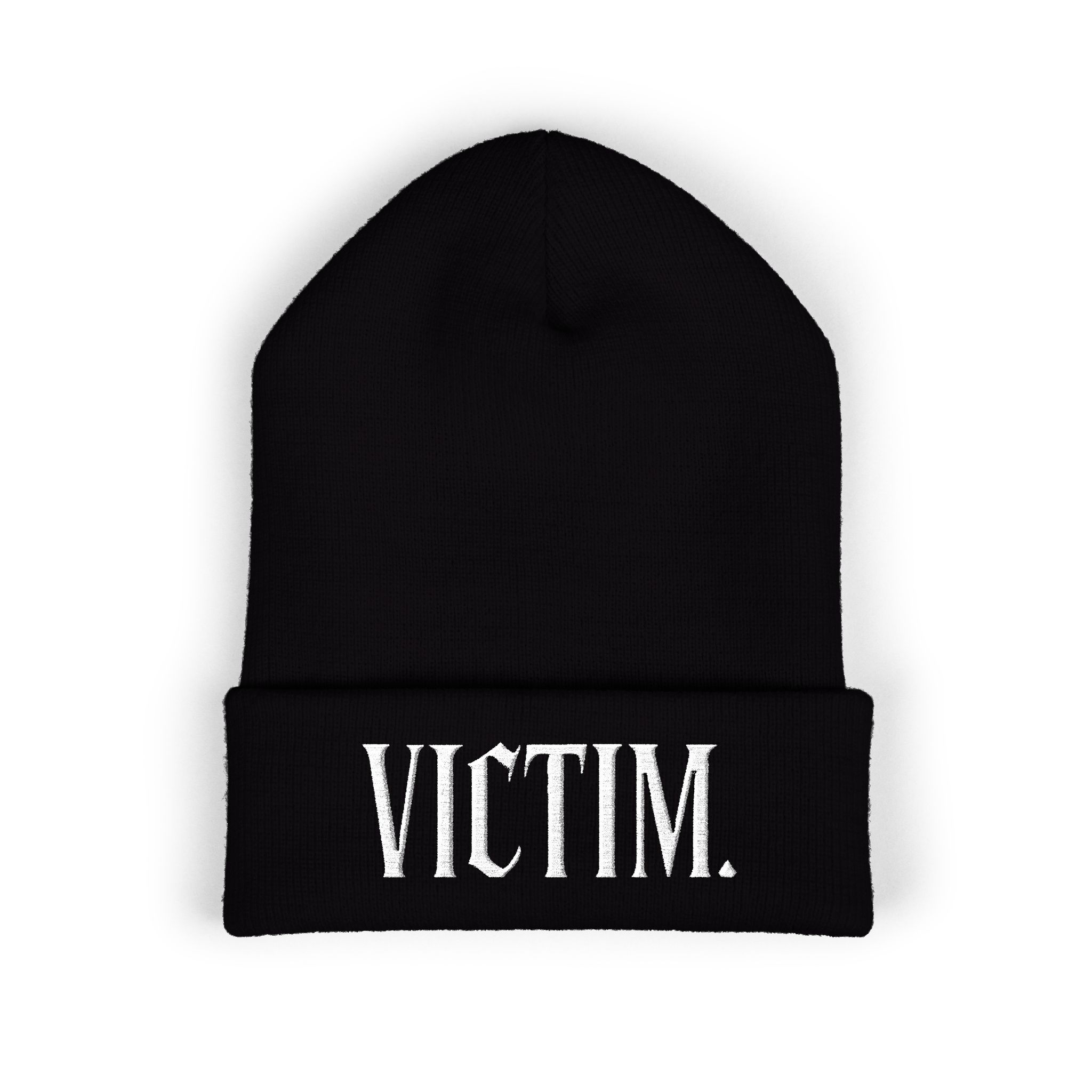 The Prodigal Son Victim Embroidered Cuffed Beanie — Gothic Streetwear Knit Hat