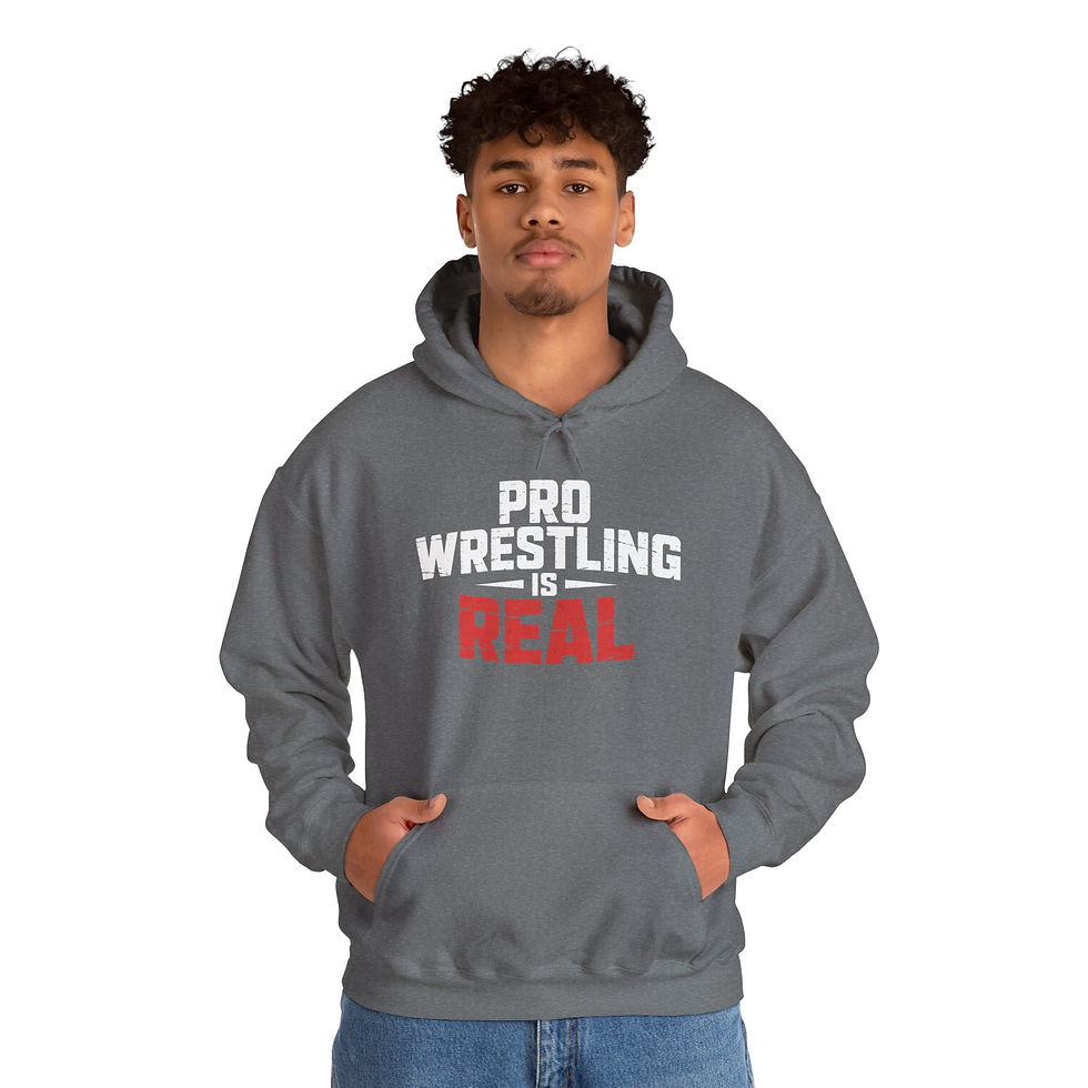 Thumbnail: Pro Wrestling Is Real Hoodie — Bold Statement Hoodie for True Wrestling Fans
