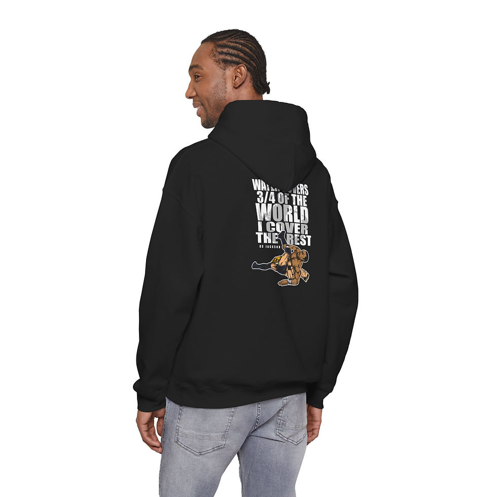 Thumbnail: KC Jackson Hoodie — Water Covers 3/4 of the Earth Wrestling Hoodie