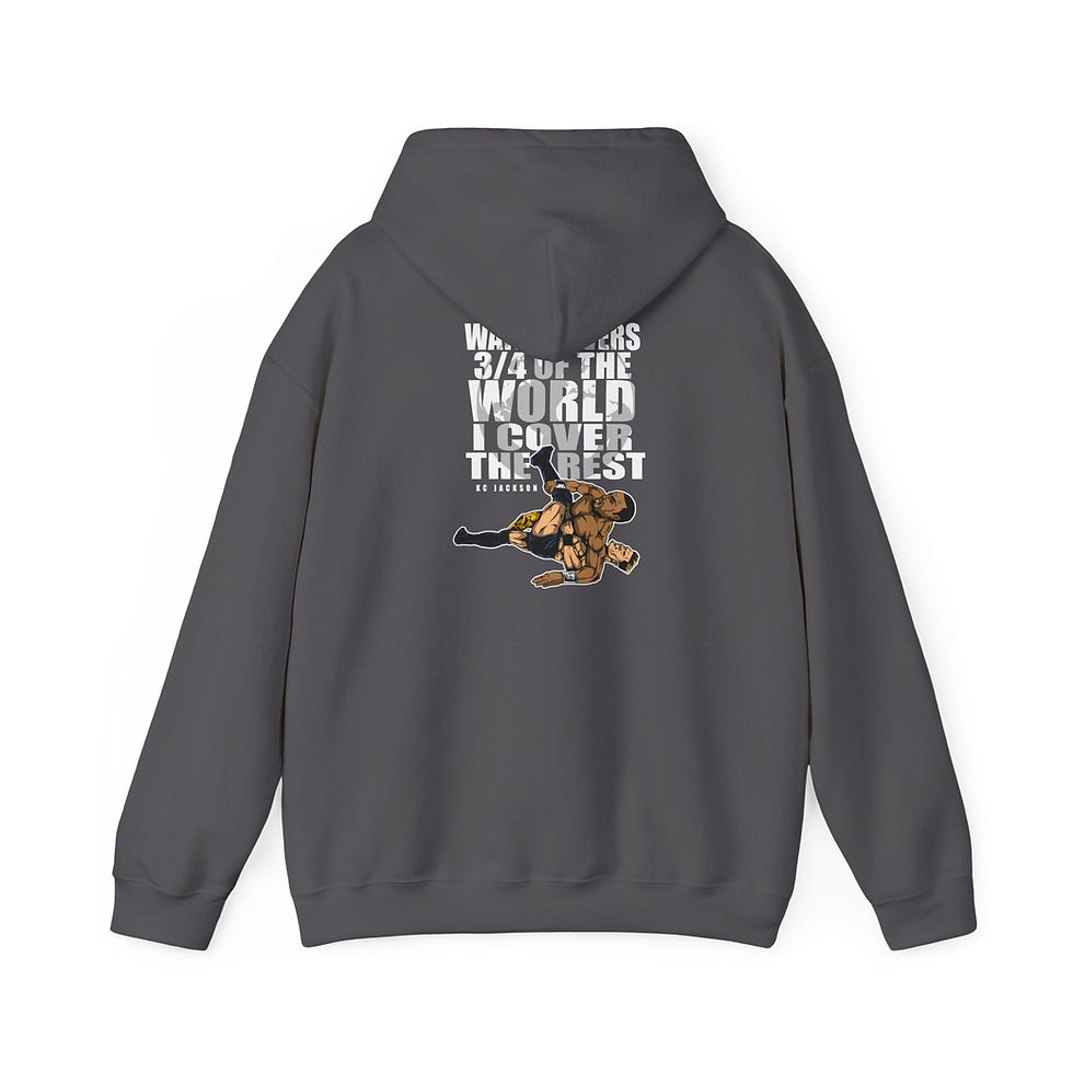Thumbnail: KC Jackson Hoodie — Water Covers 3/4 of the Earth Wrestling Hoodie