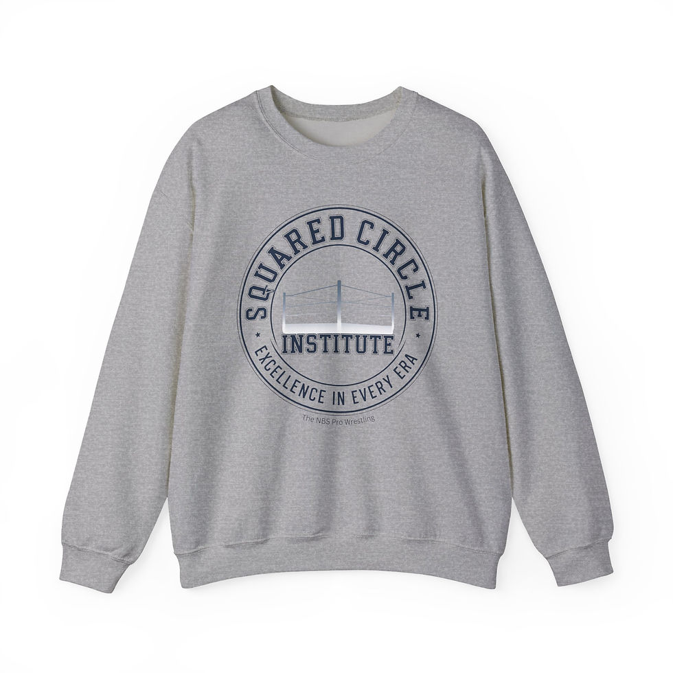 Squared Circle Institute Crewneck Sweatshirt Vintage Pro Wrestling Academy Logo