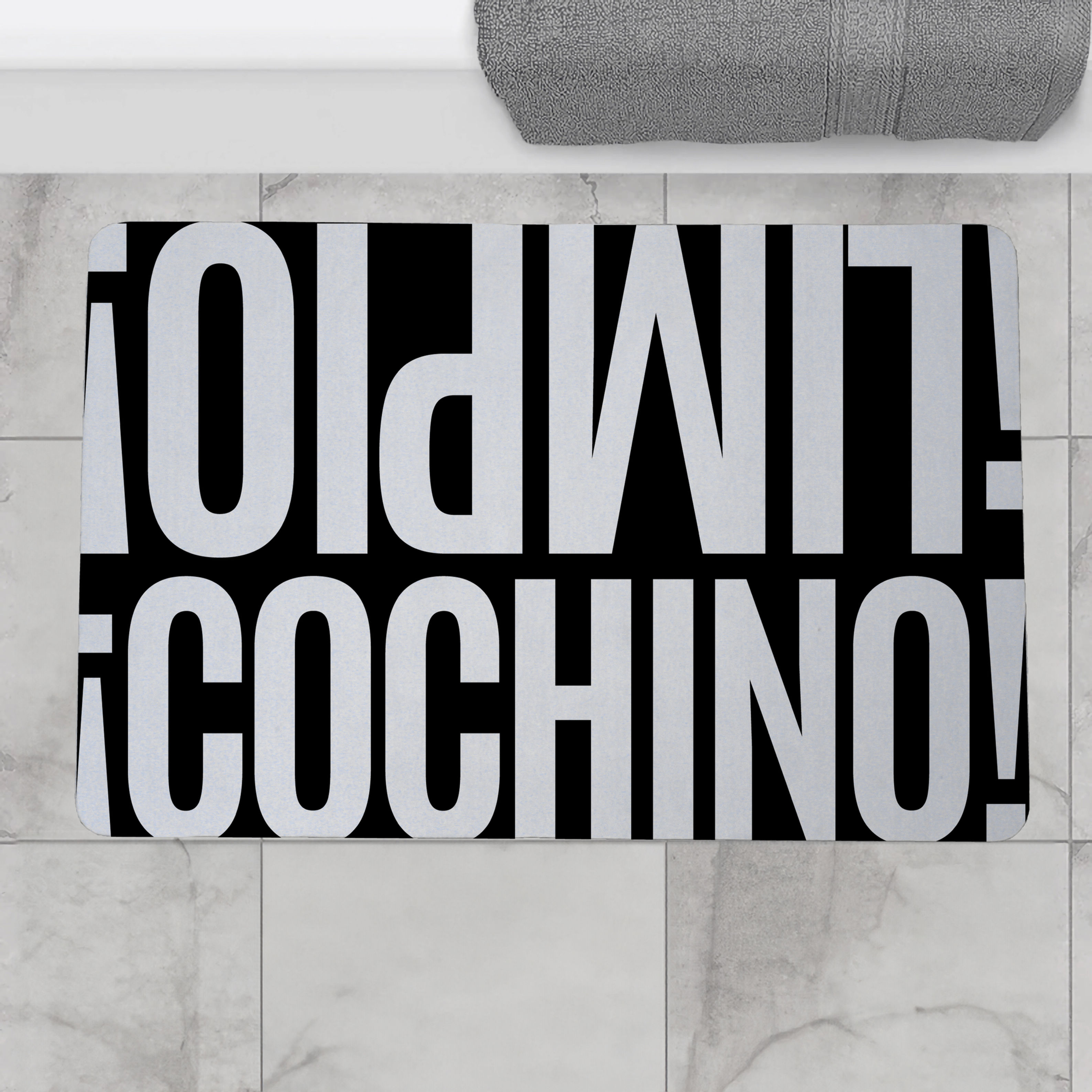 Tapete para baño - Limpio/Cochino