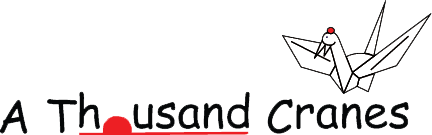 A Thousand Cranes official logo with an origami crane