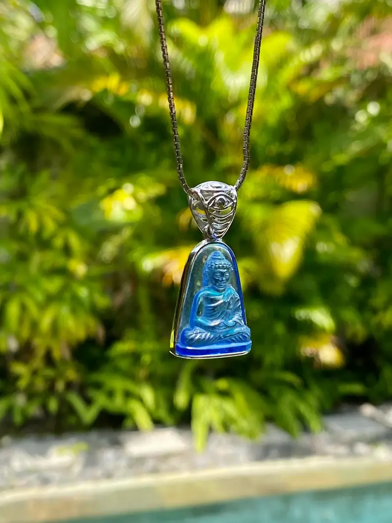Thumbnail: Siberian Blue Buddha Pendant [BDB 4]