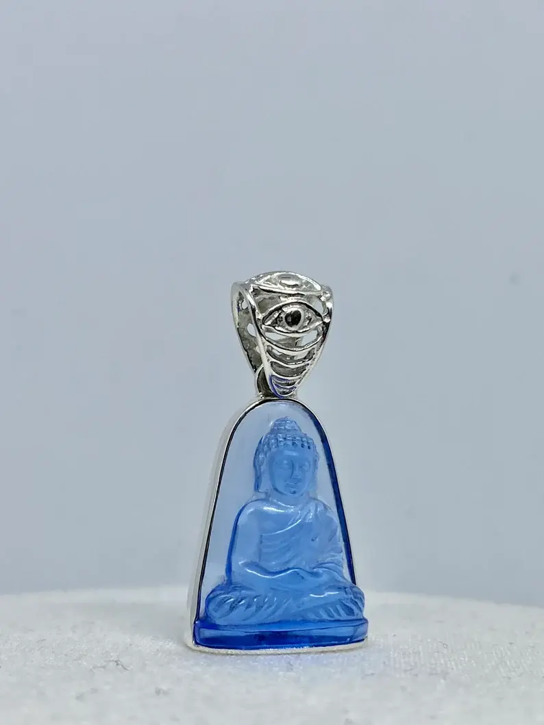 Thumbnail: Siberian Blue Buddha Pendant [BDB 4]