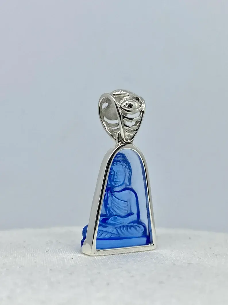 Thumbnail: Siberian Blue Buddha Pendant [BDB 4]