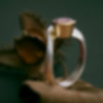 Silber Ring mit Gold Fassung und Morganit