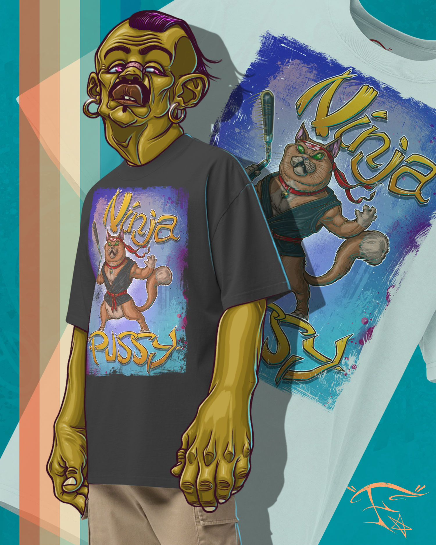 FunkyA$$Clothing Ninja Pussy | Unisex Premium Oversized T-Shirt