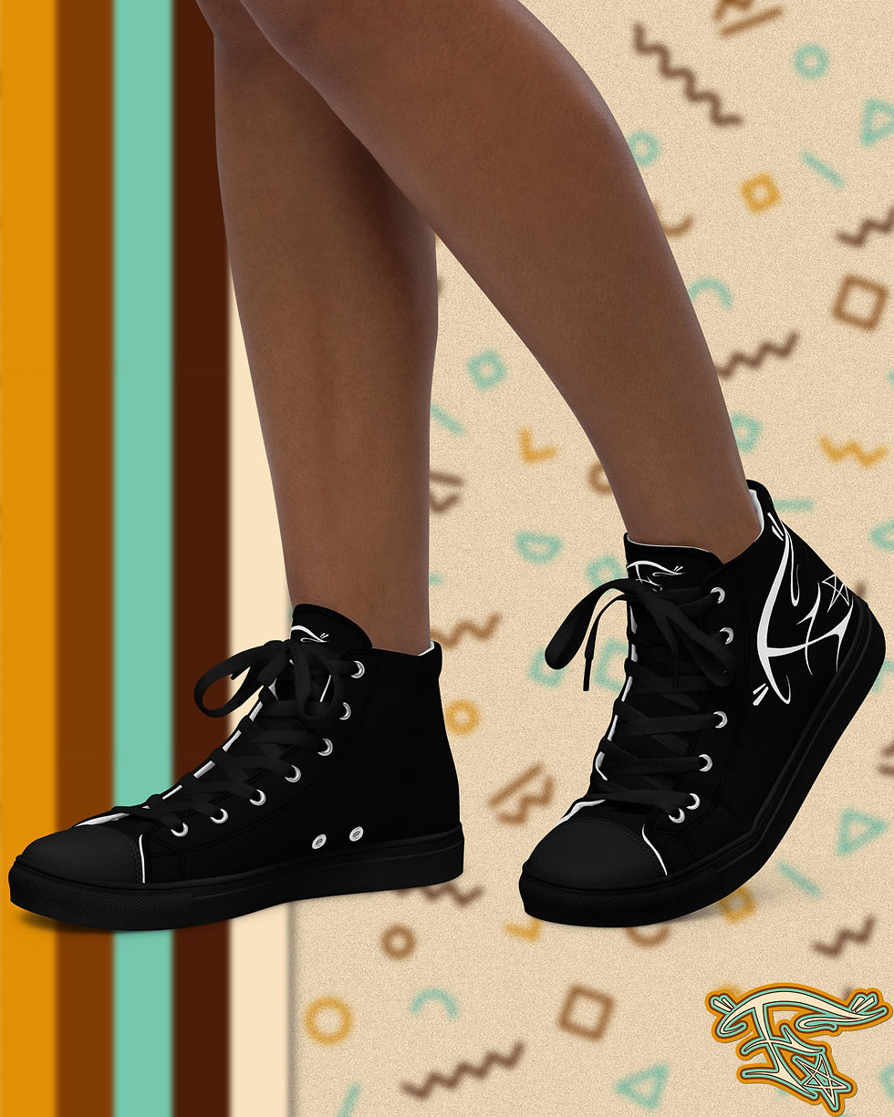 Thumbnail: FunkyA$$Clothing Double Black & White | Women’s High-Top Canvas Shoes