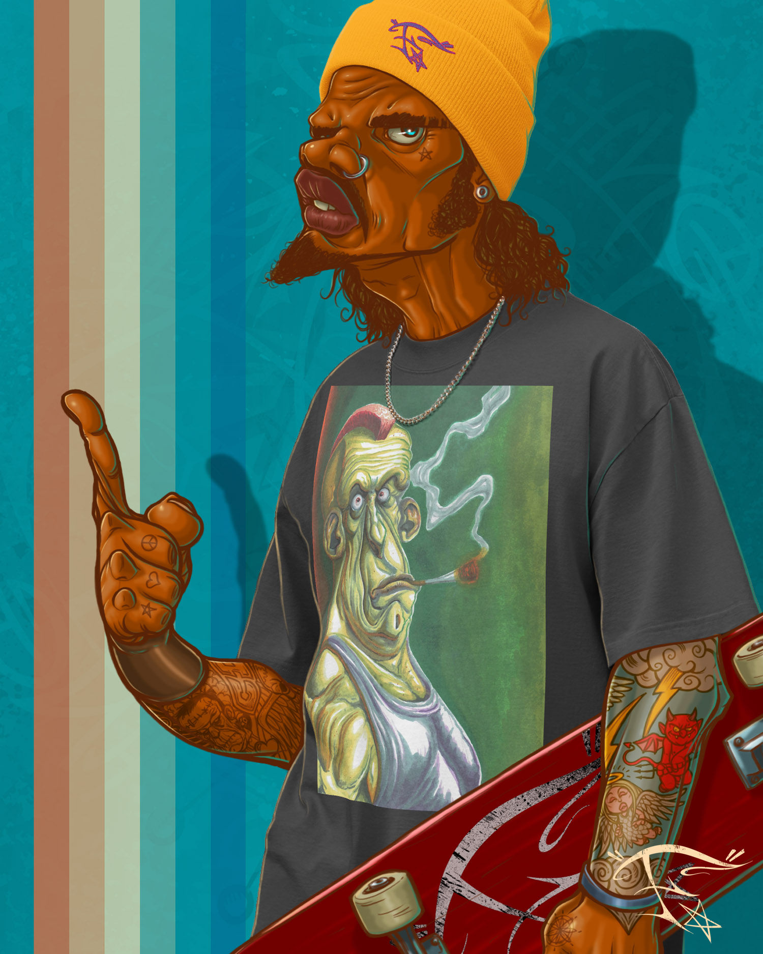 FunkyA$$Clothing $moker | Oversized, Faded Premium Unisex T-Shirt