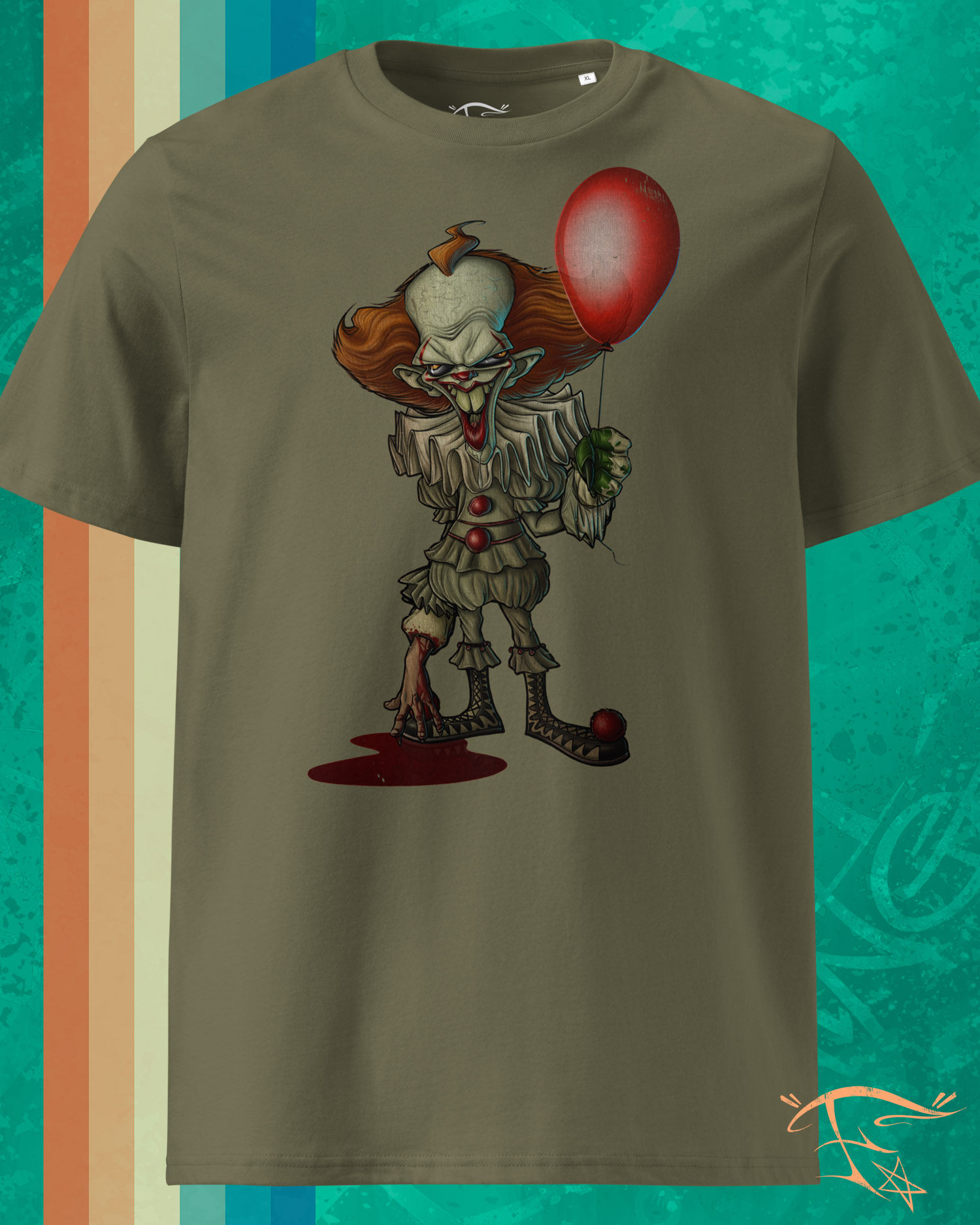 FunkyA$$Clothing Scary Sewer Clown | Men's Organic Premium T-Shirt