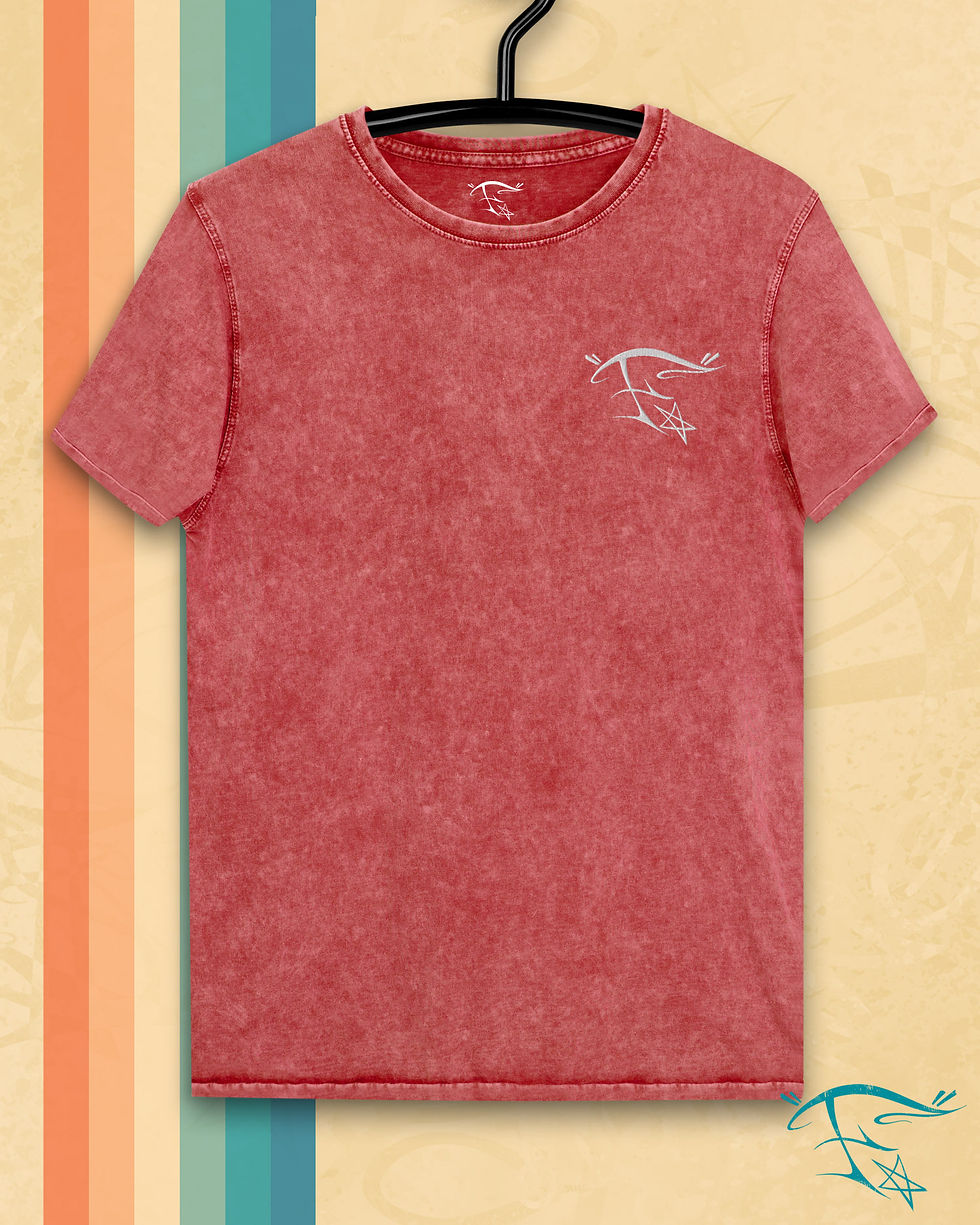 Thumbnail: FunkyA$$Clothing Embroidered Breast Logo | Unisex Premium Denim T-Shirt