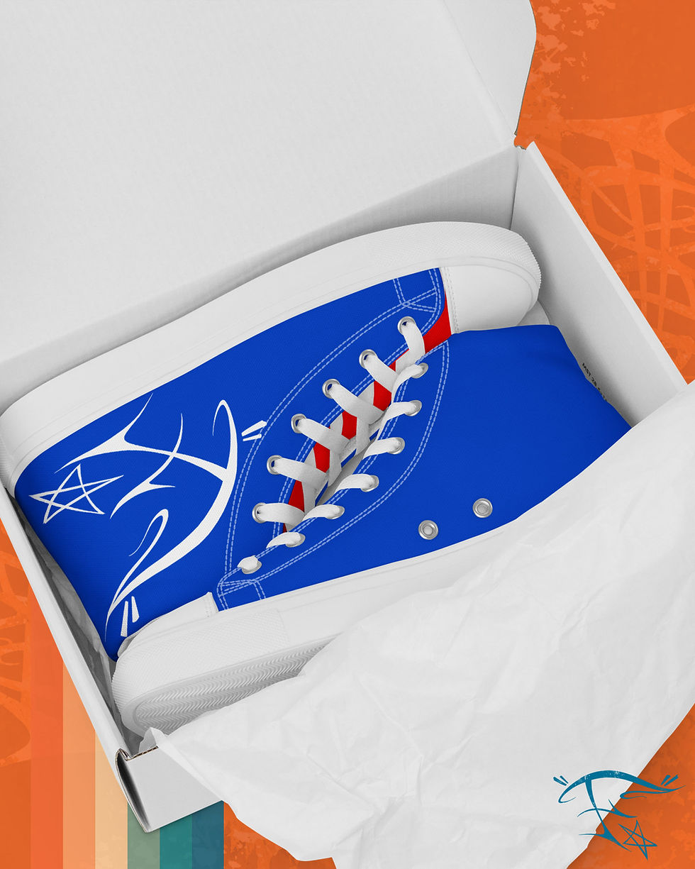 Thumbnail: FunkyA$$Clothing Red, White & Blue | Men’s High-Top Canvas Shoes