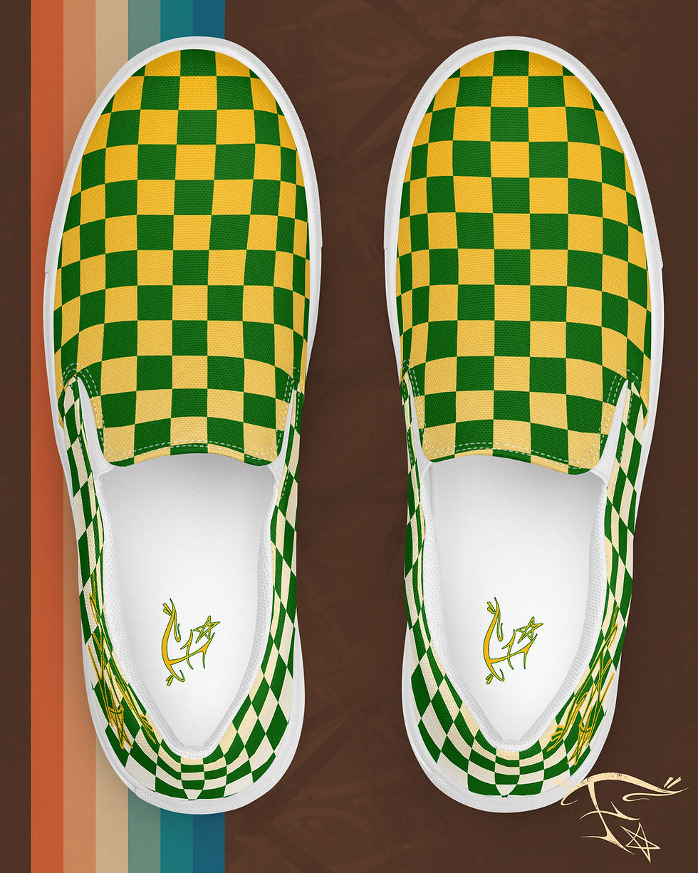 Thumbnail: FunkyA$$Clothing Lemon & Lime Cheque | Men’s Slip-on Canvas Shoes