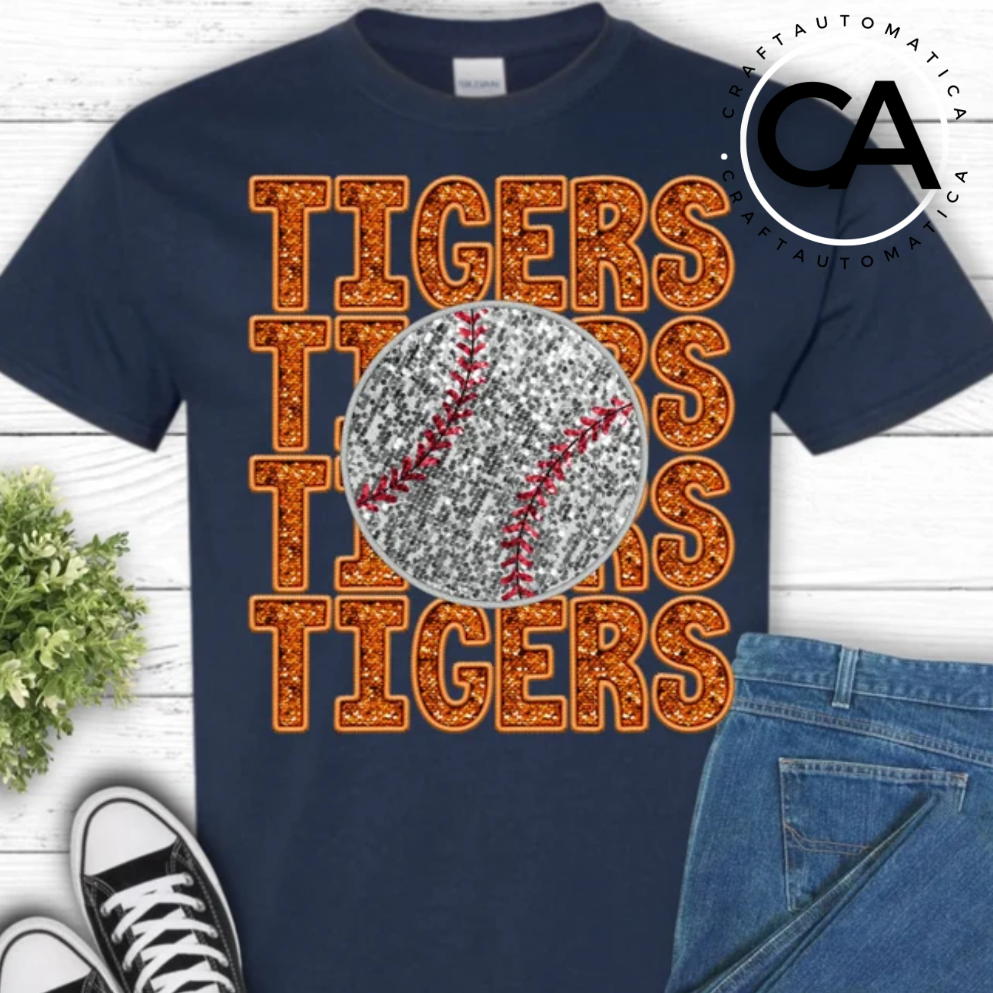 Orange Tigers Glitter