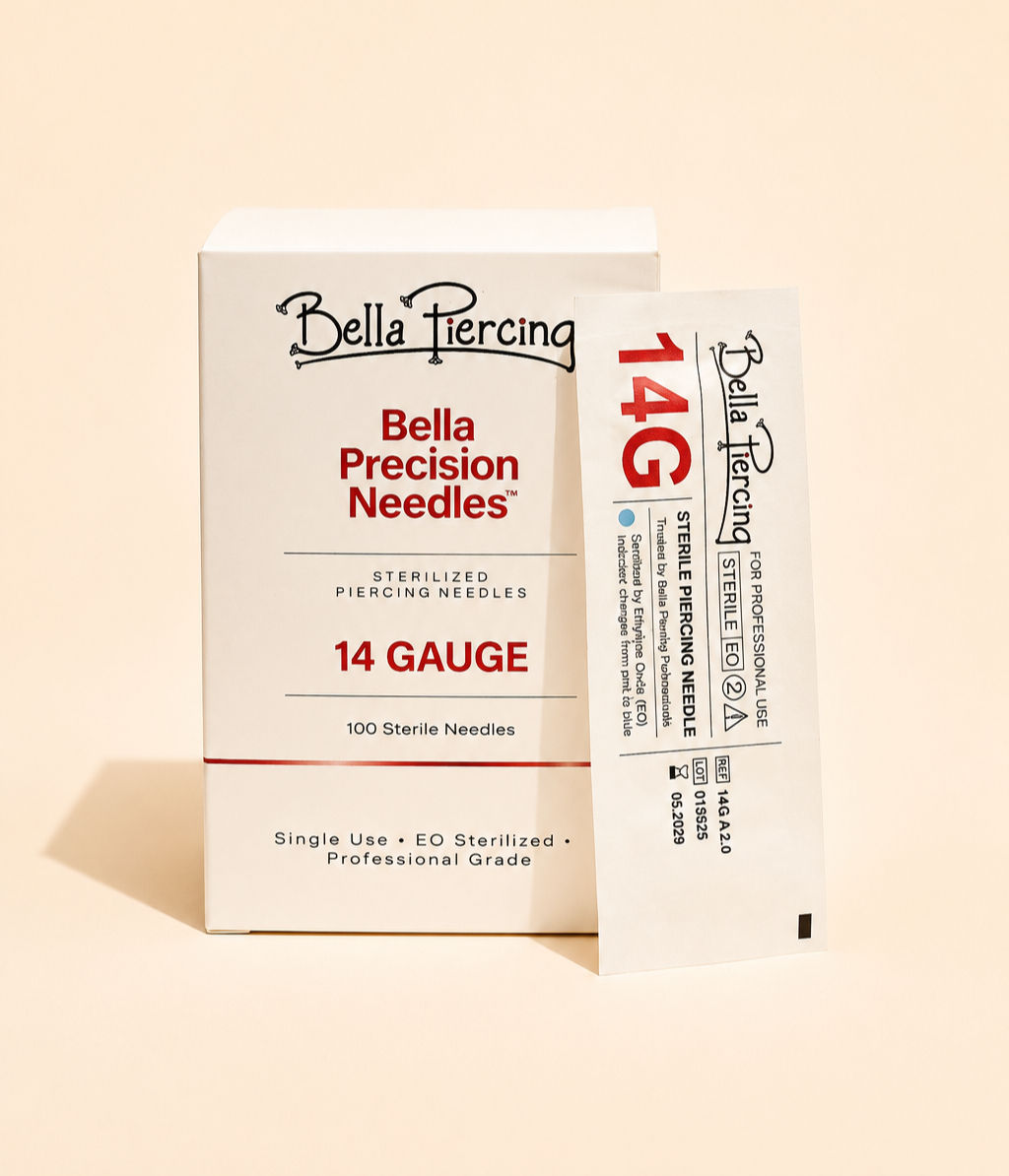 14g (1.6mm) 50mm Sterile Piercing Needles – 100/Box