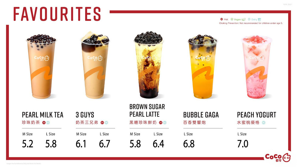 Menu CoCo Fresh Tea & Juice