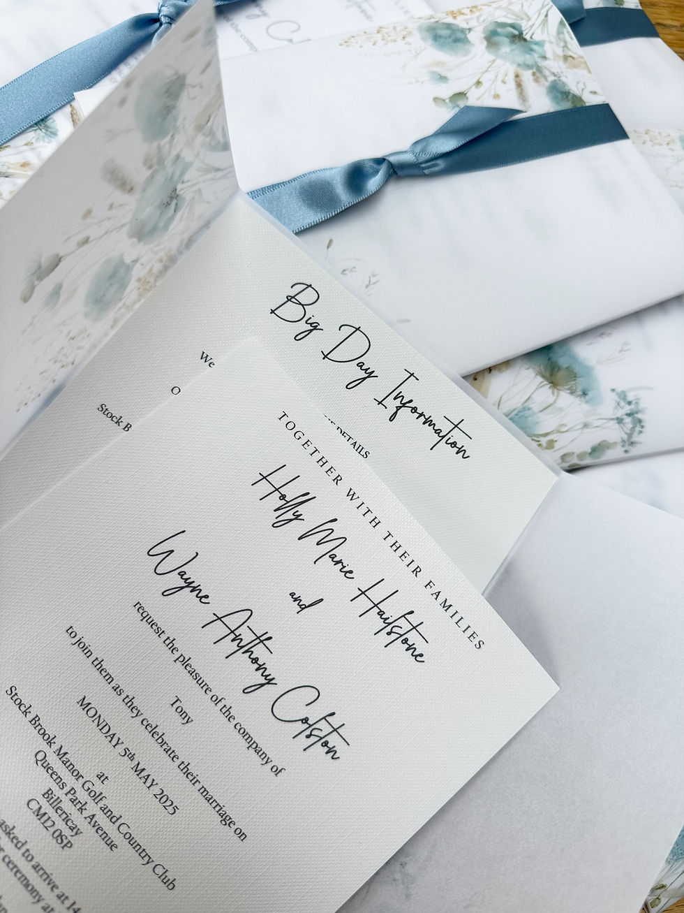 Thumbnail: Wedding invitation with guest names entered as complimentary service