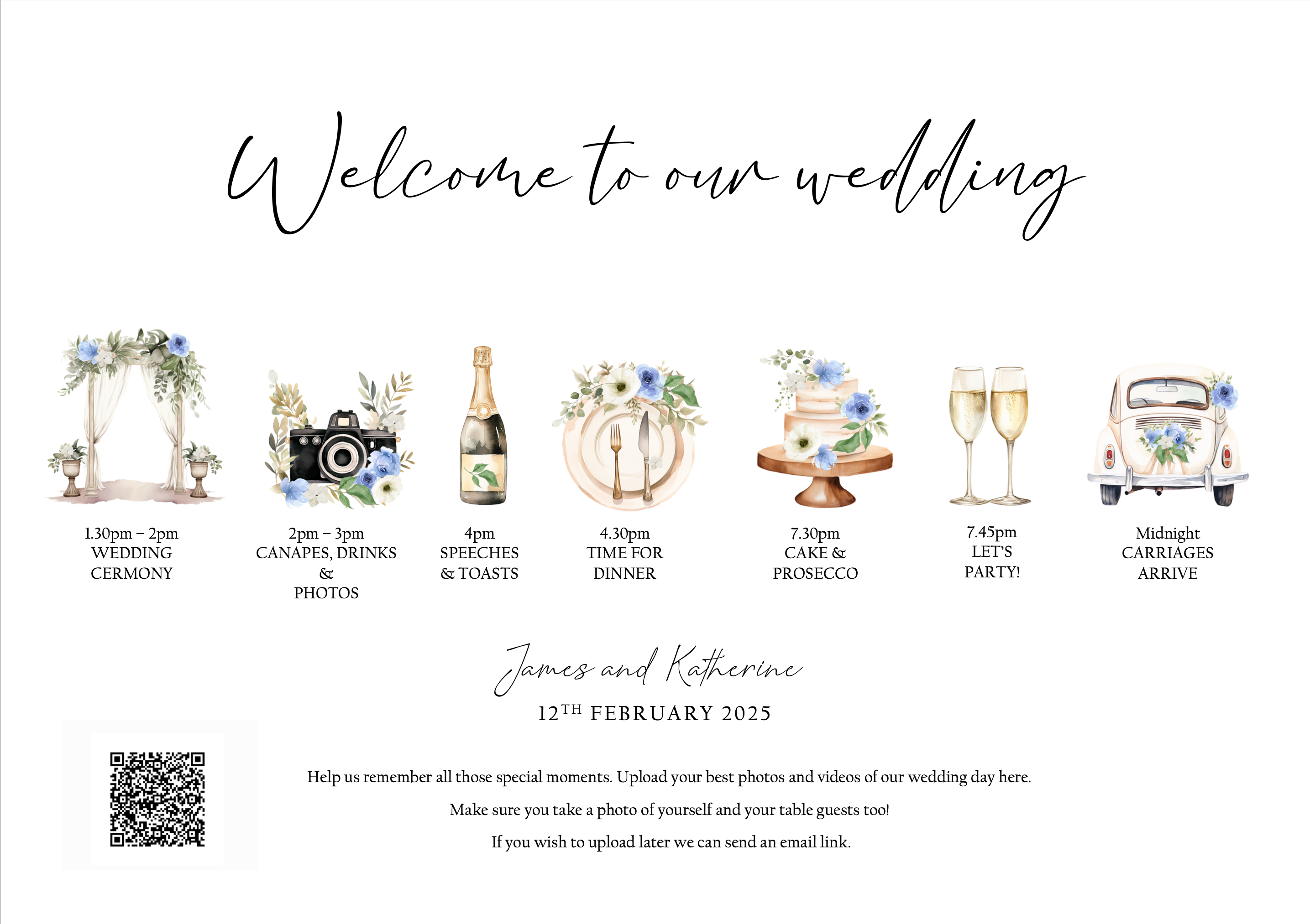 Welcome/Order of the Day icons sign (Dusky Blue Rose)